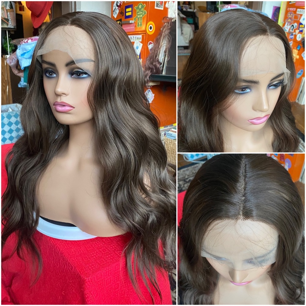 Full lace front long chocolate brunette wig